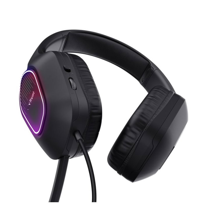 Trust GXT 416 Zirox Auricular Gaming RGB Negro Iluminación LED Multicolor Micrófono Plegable Control de Volumen